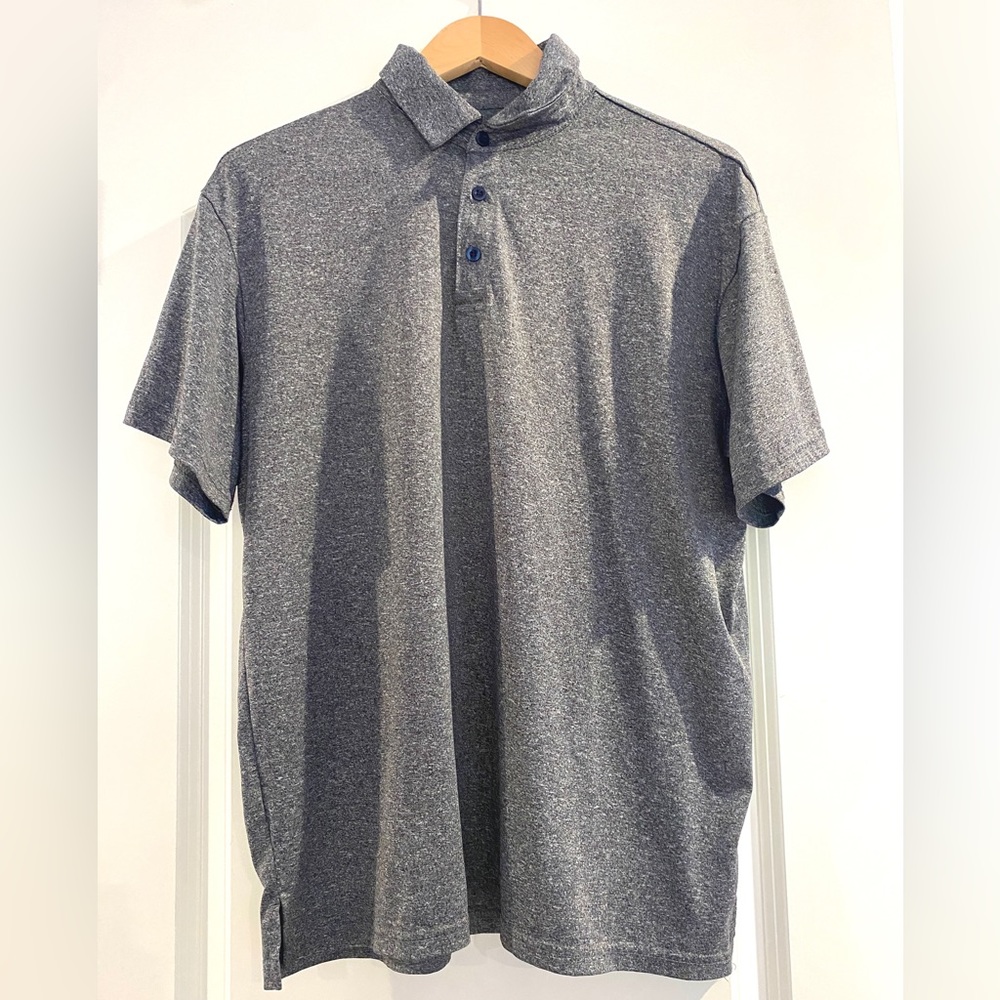 Men’s Gray Polo Shirt, size L, dry-fit material